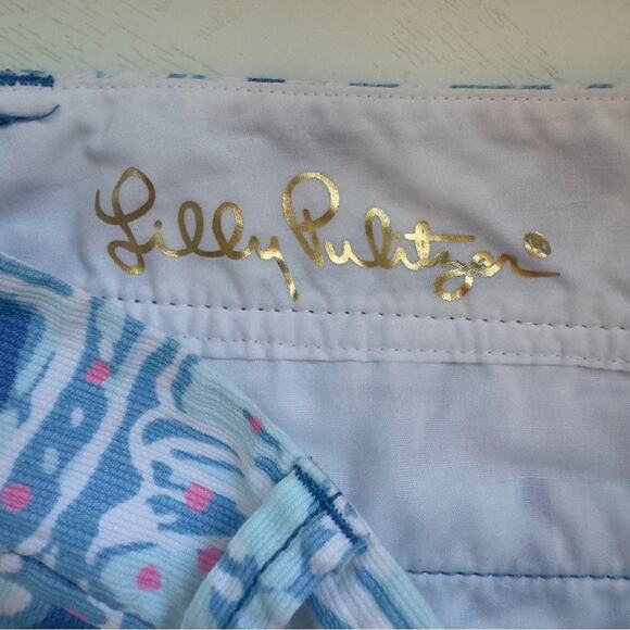 Lilly Pulitzer The Callahan Short Seashell Beach Print Button Zipper Pockets EUC - Picture 7 of 11